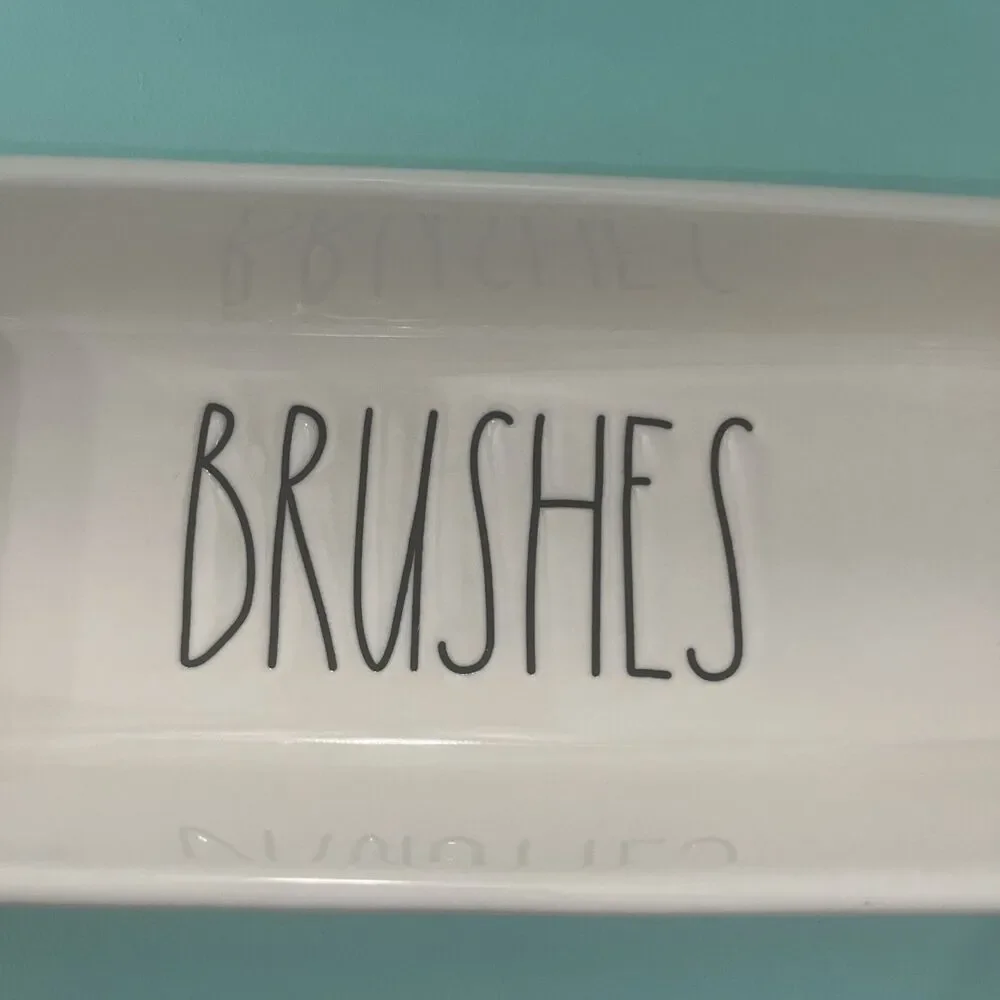 RAE DUNN BRUSHES HOLDER ORGANIZER Container Paint Brush Tray Brushes